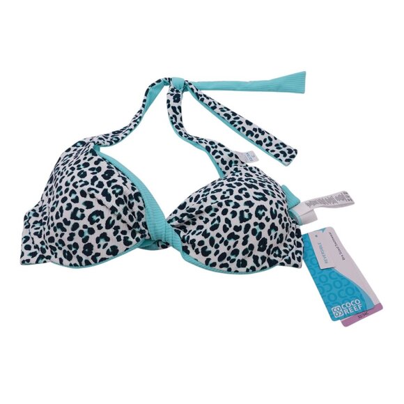 NWT Coco Reef Verso Reversible Bra-Sized Twist-Front Bikini Top Sz 32/34C Blue - Picture 3 of 12